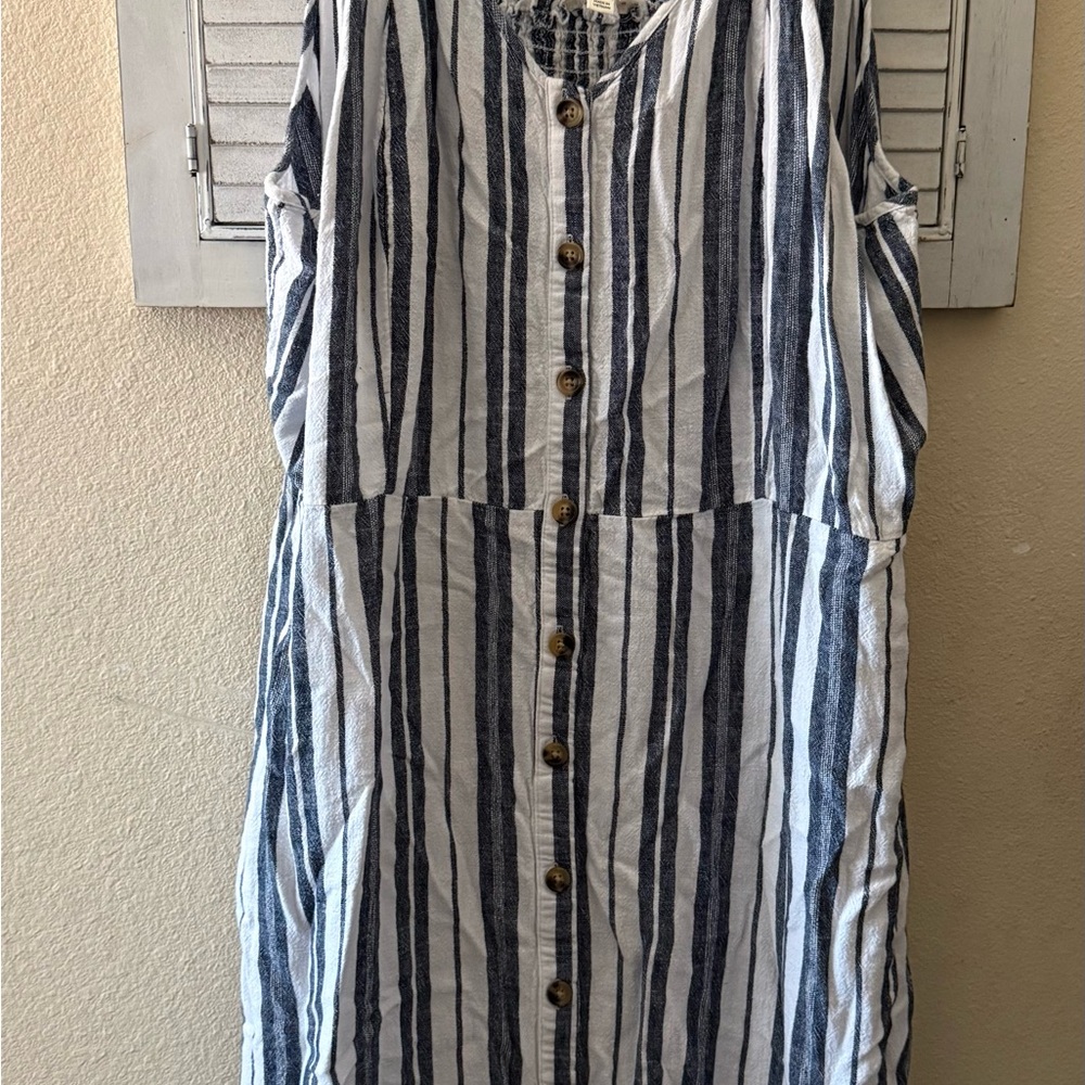 Striped Button-Down Dress